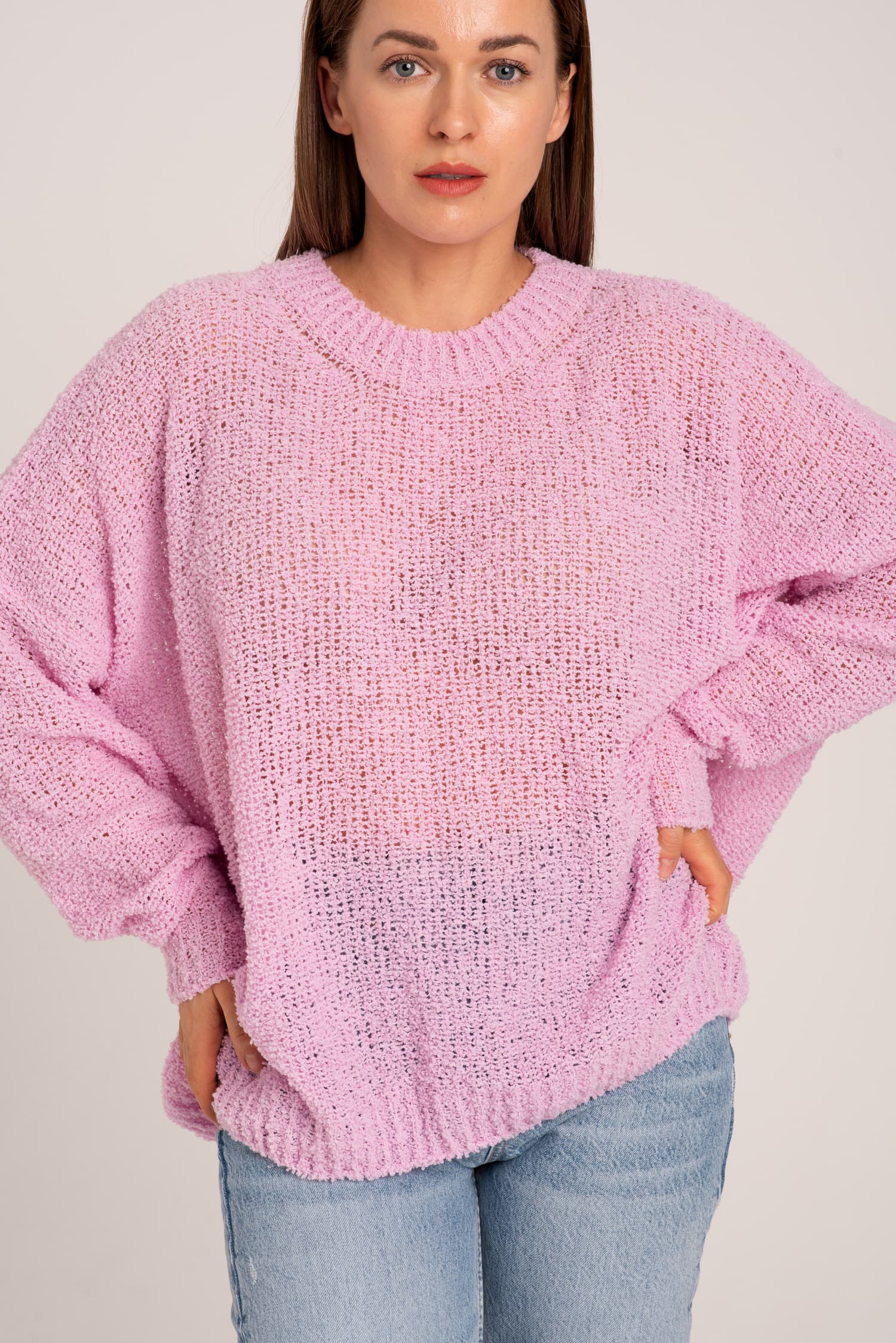 Różowy sweter oversize Suzie - zdjęcie 4
