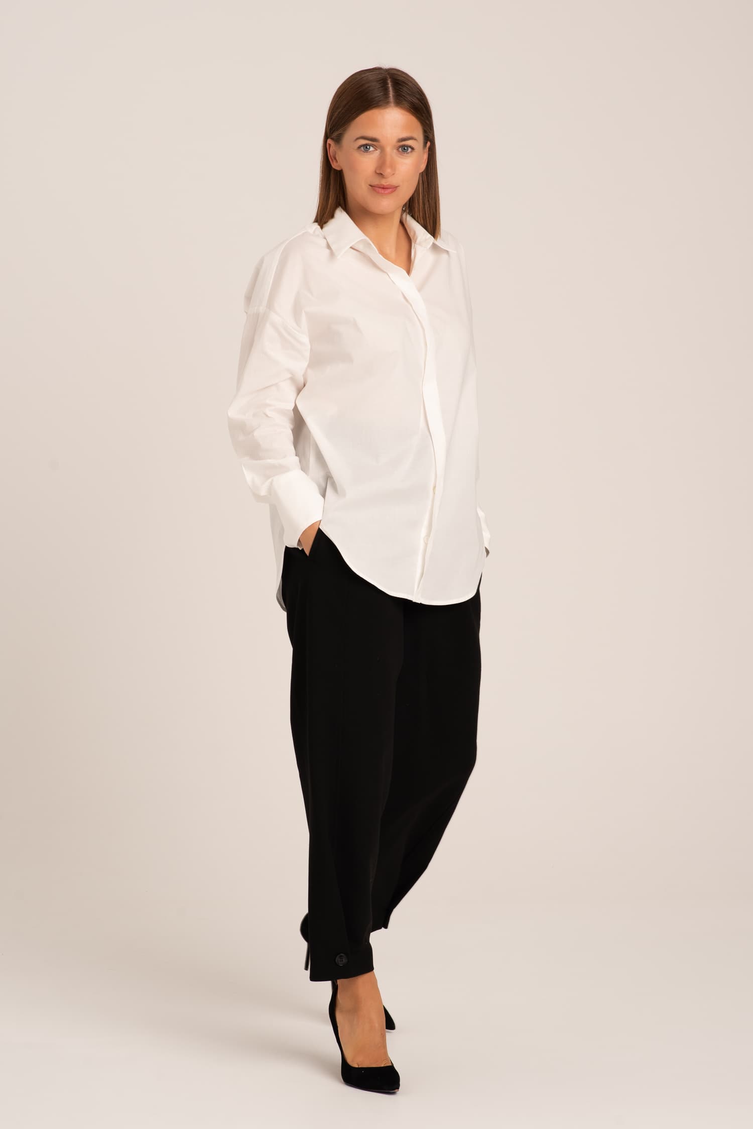 Biała bawełniana koszula oversize Laure - zdjęcie 4