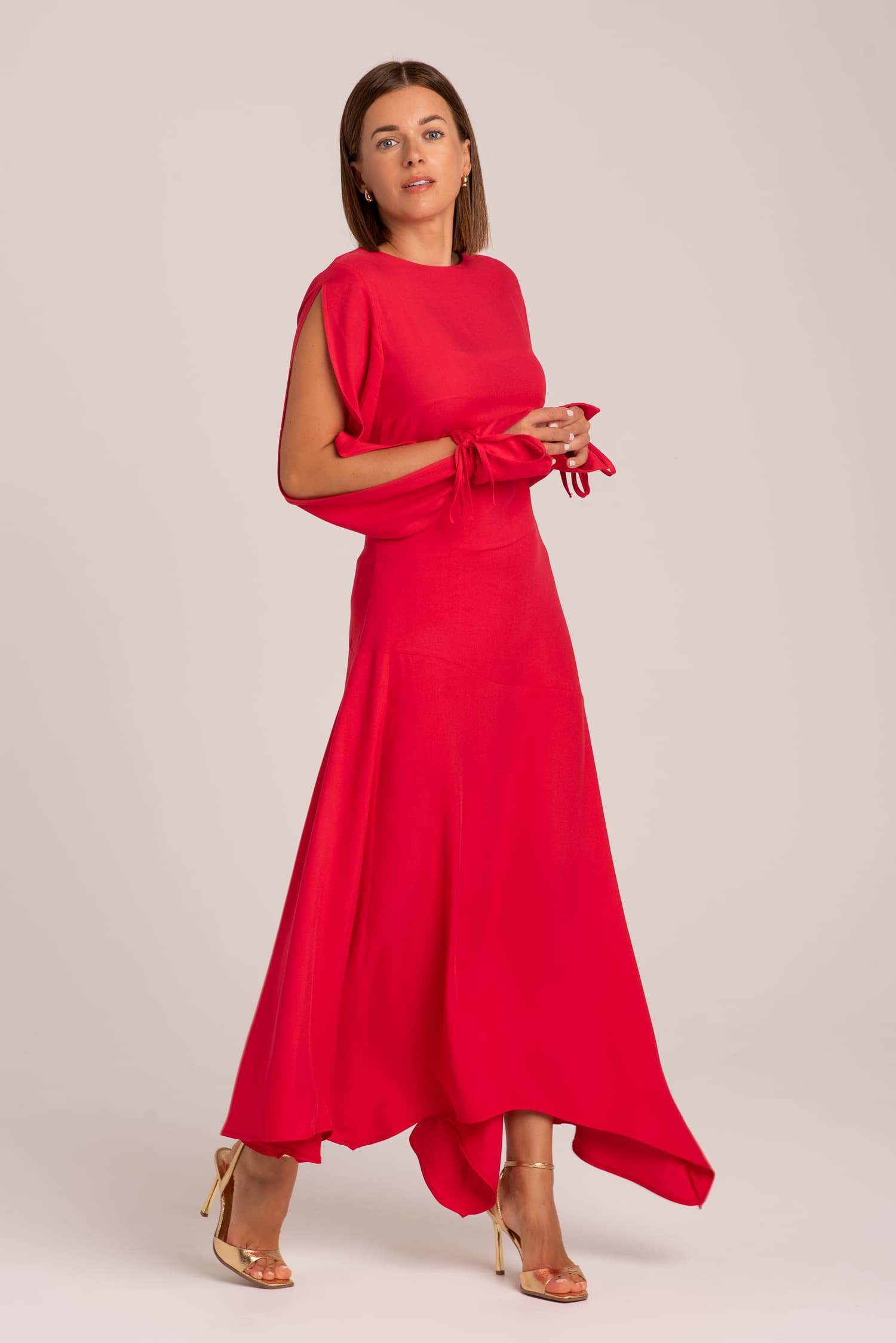 Czerwona asymetryczna sukienka Lea - zdjęcie 1