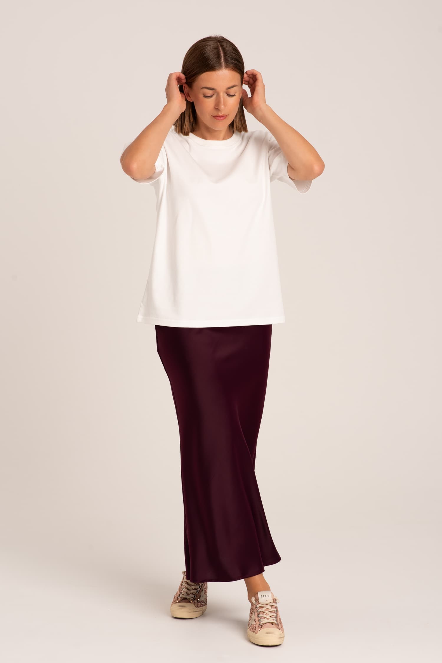 Satynowa spódnica Violet - zdjęcie 5