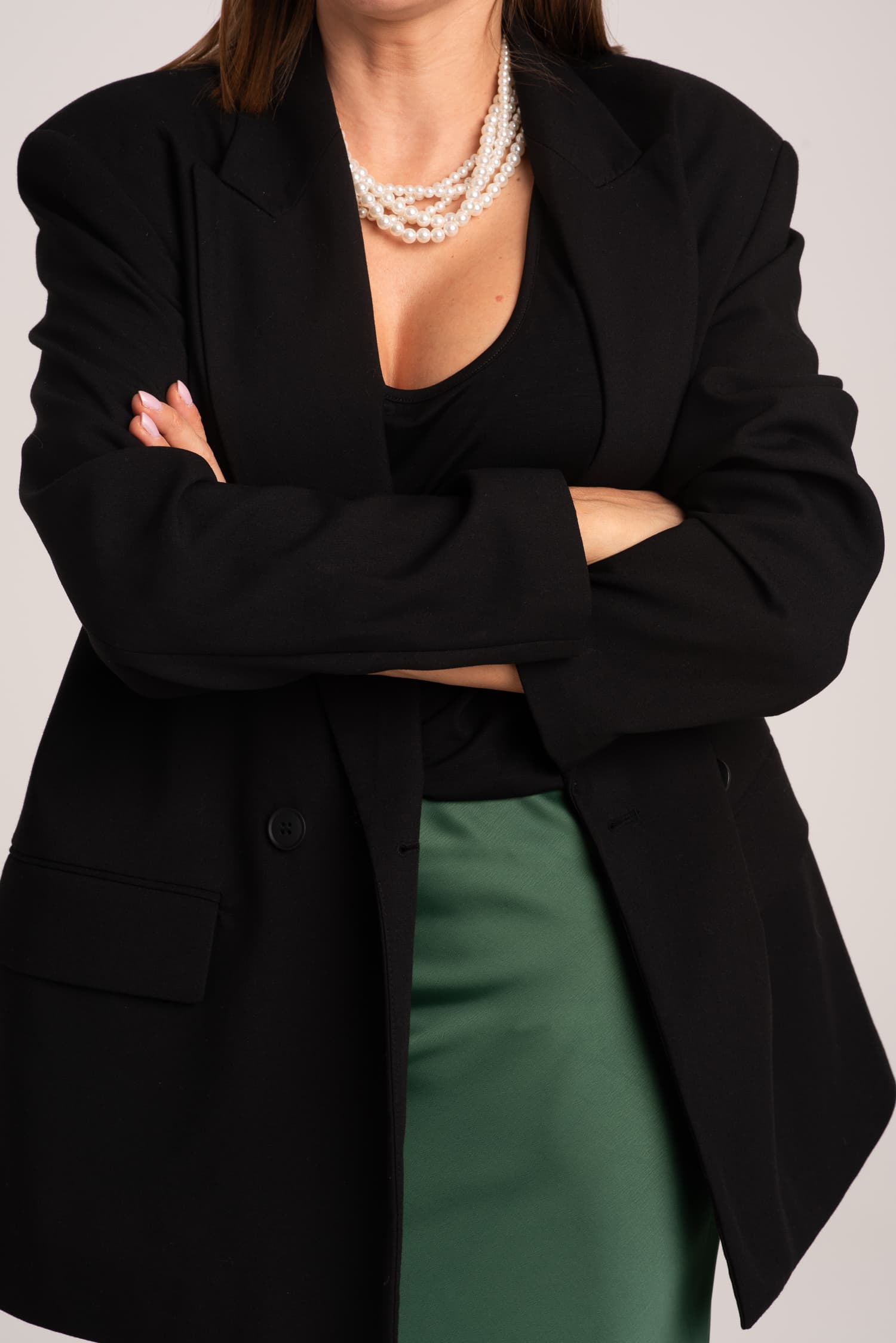 Zielona spódnica satynowa Violet - zdjęcie 4