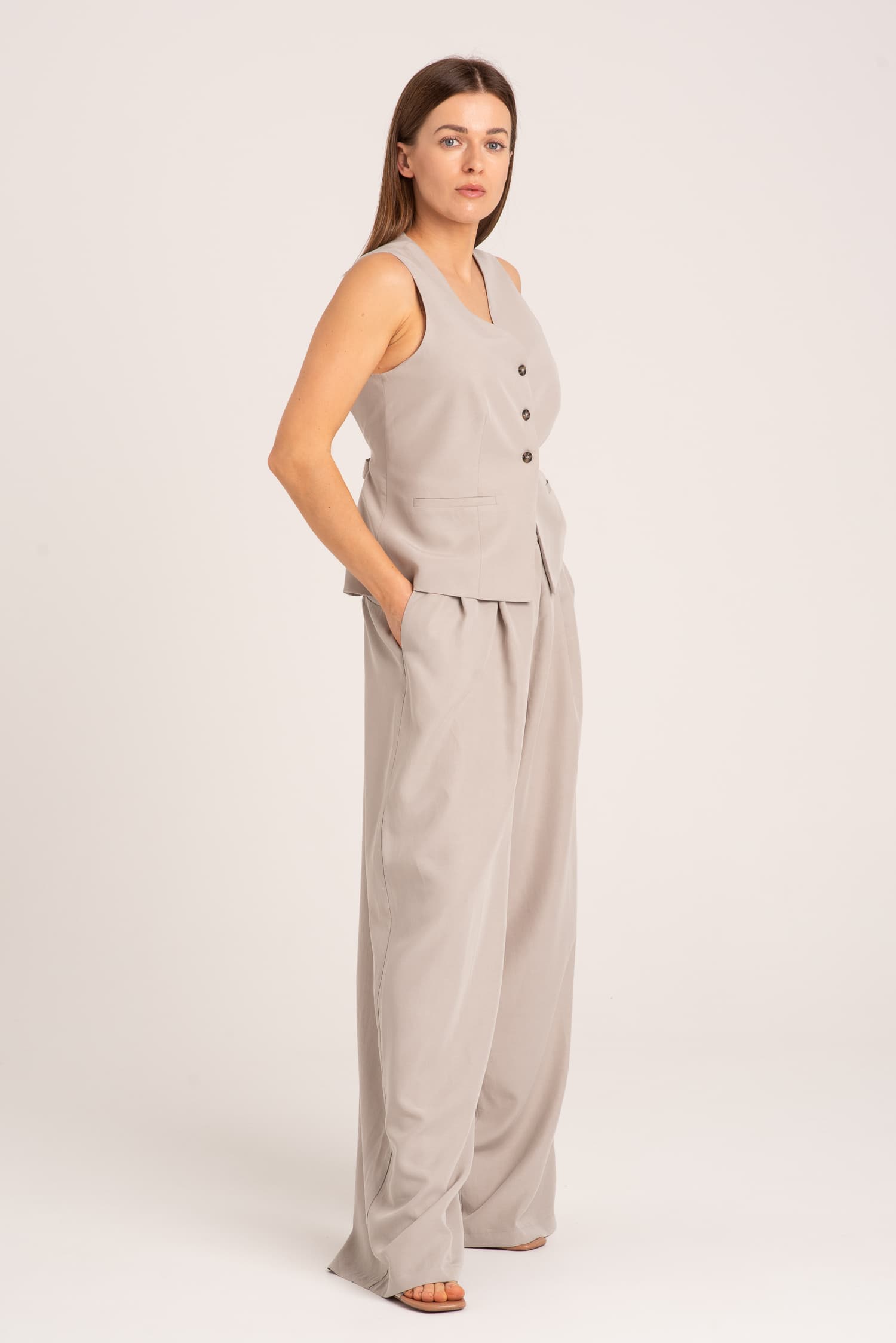 Jasna kamizelka garniturowa Pearl - zdjęcie 4