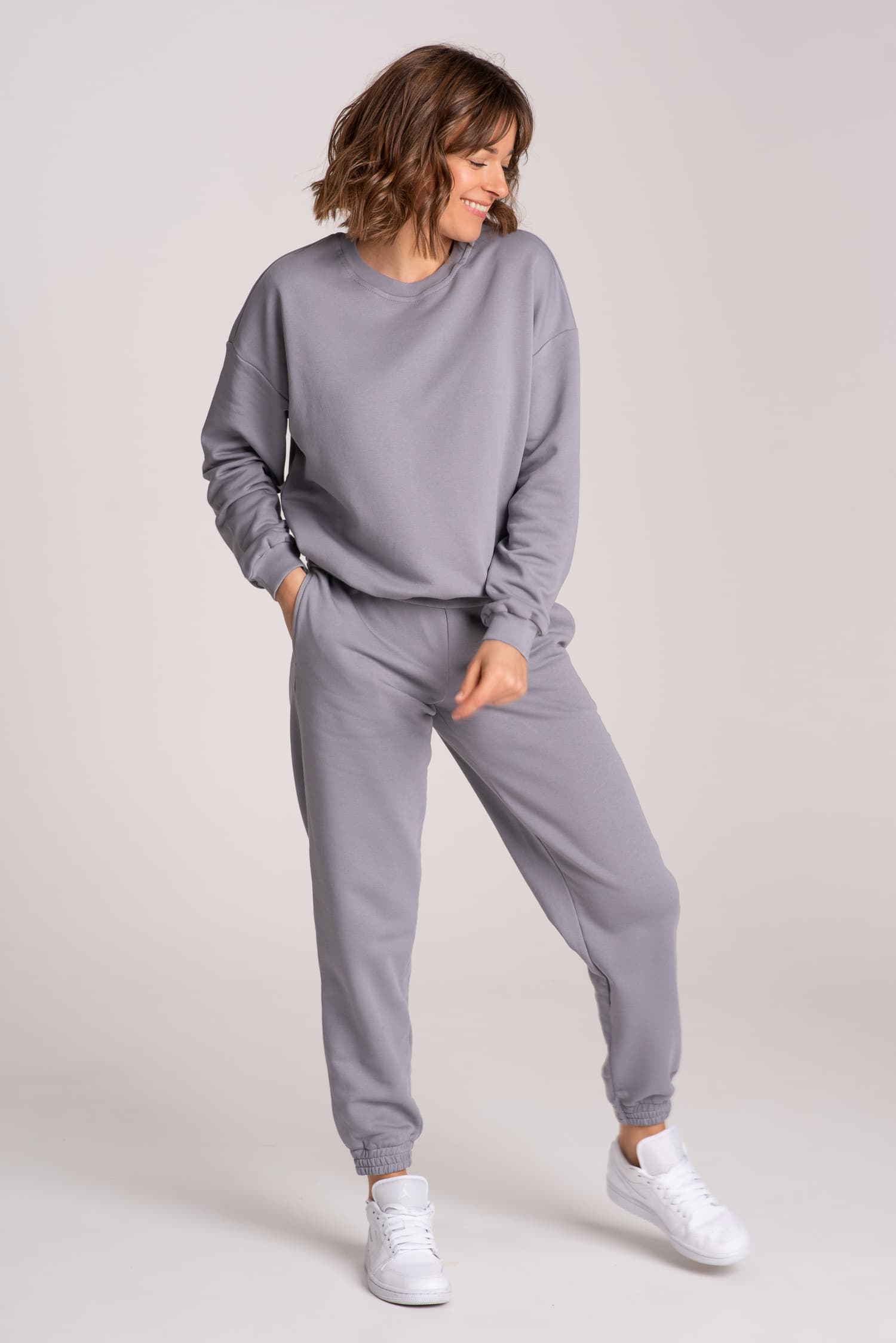 Dresy damskie: bluza + spodnie –gołębi - zdjęcie 1