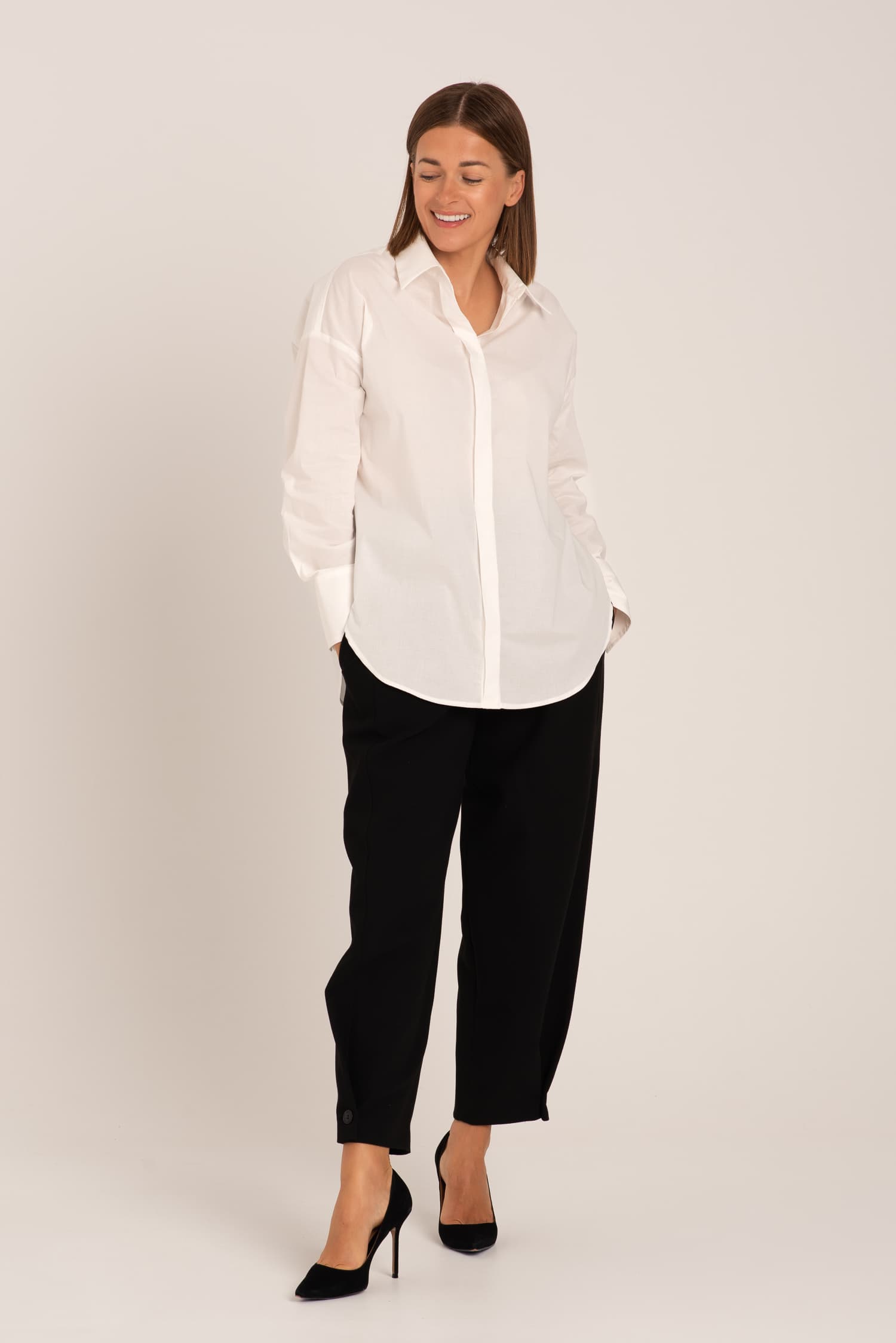 Biała bawełniana koszula oversize Laure