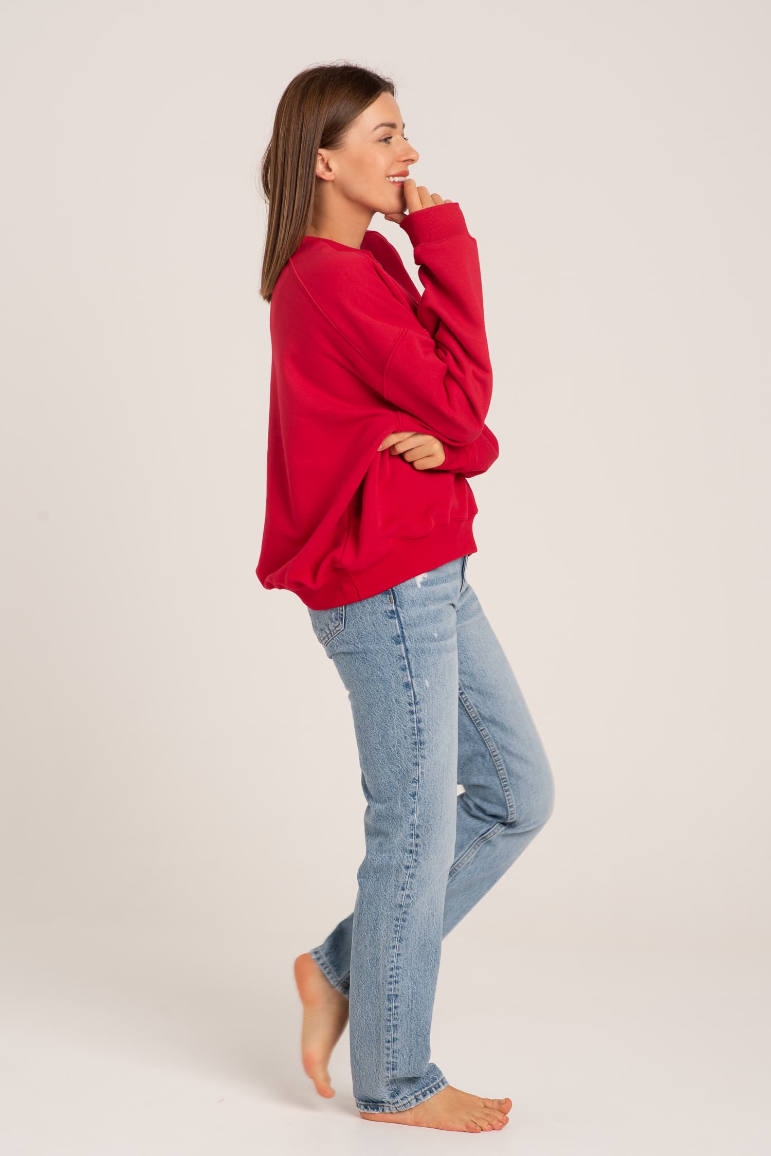 Czerwona bluza dresowa Nora - zdjęcie 4