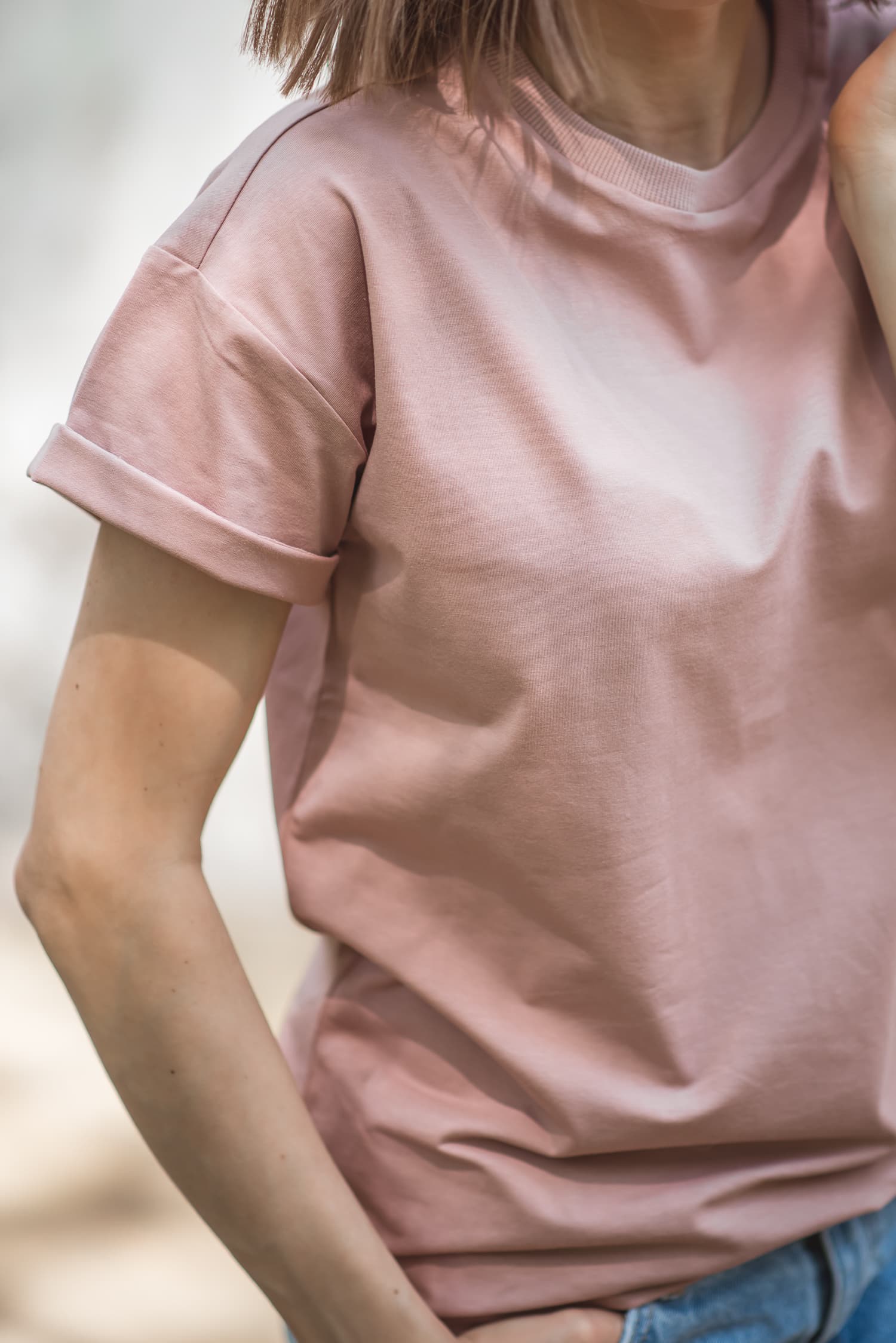 T-shirt klasyczny BASIC – Róż - zdjęcie 4