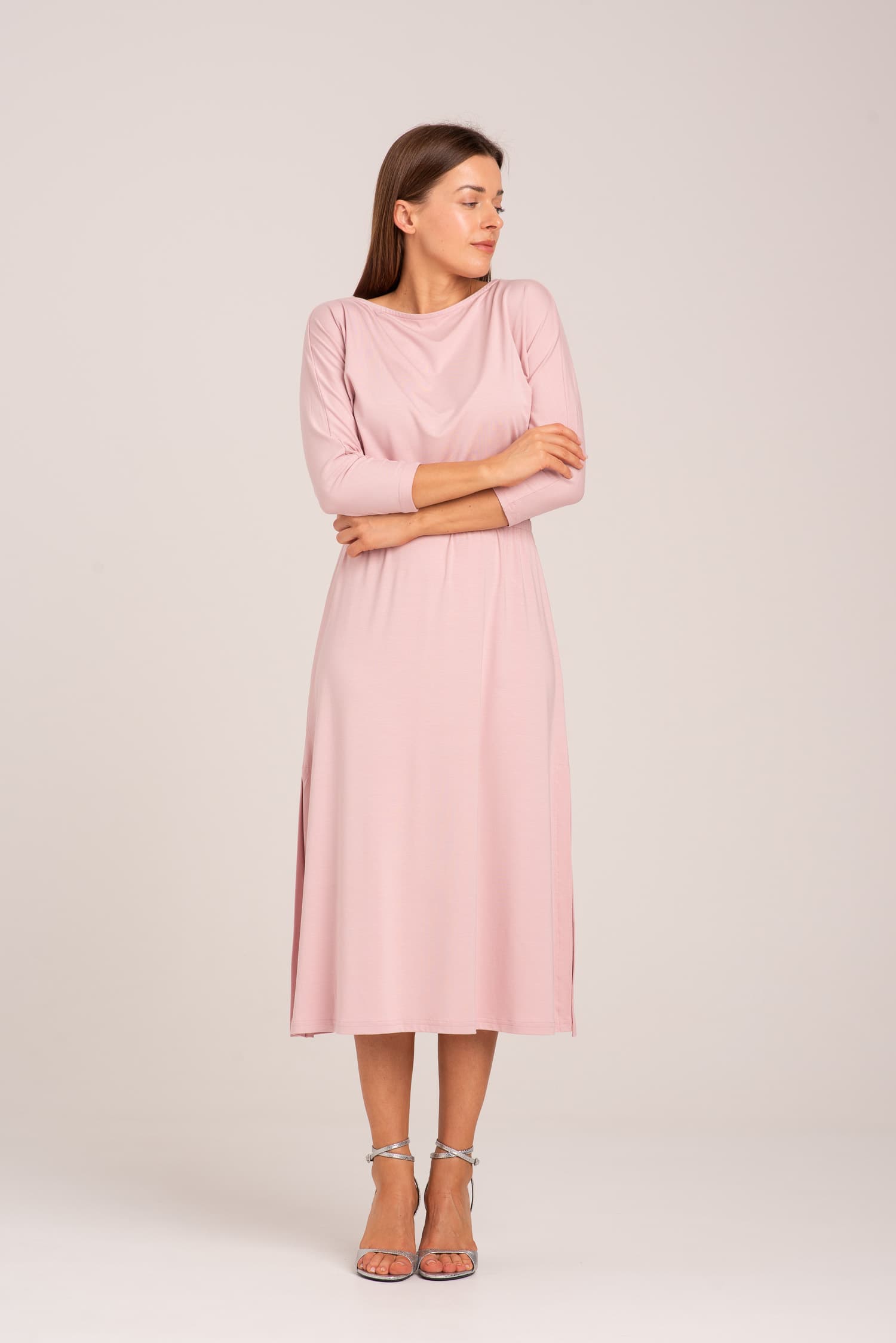 Różowa sukienka z modalu Hot As Hell - widok 2