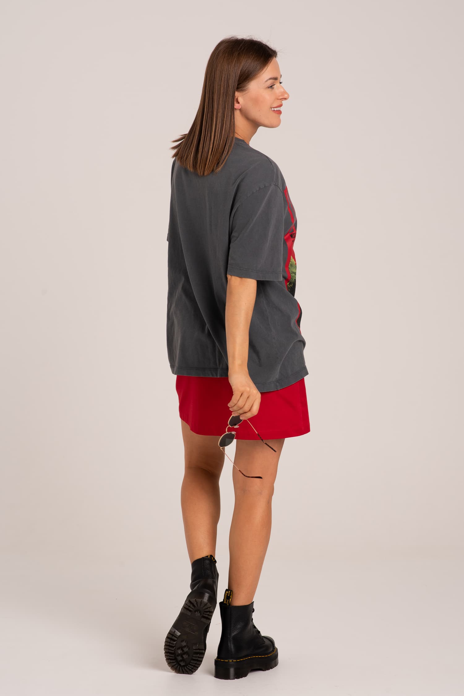 Czerwona spodnica mini Rachel - zdjęcie 3