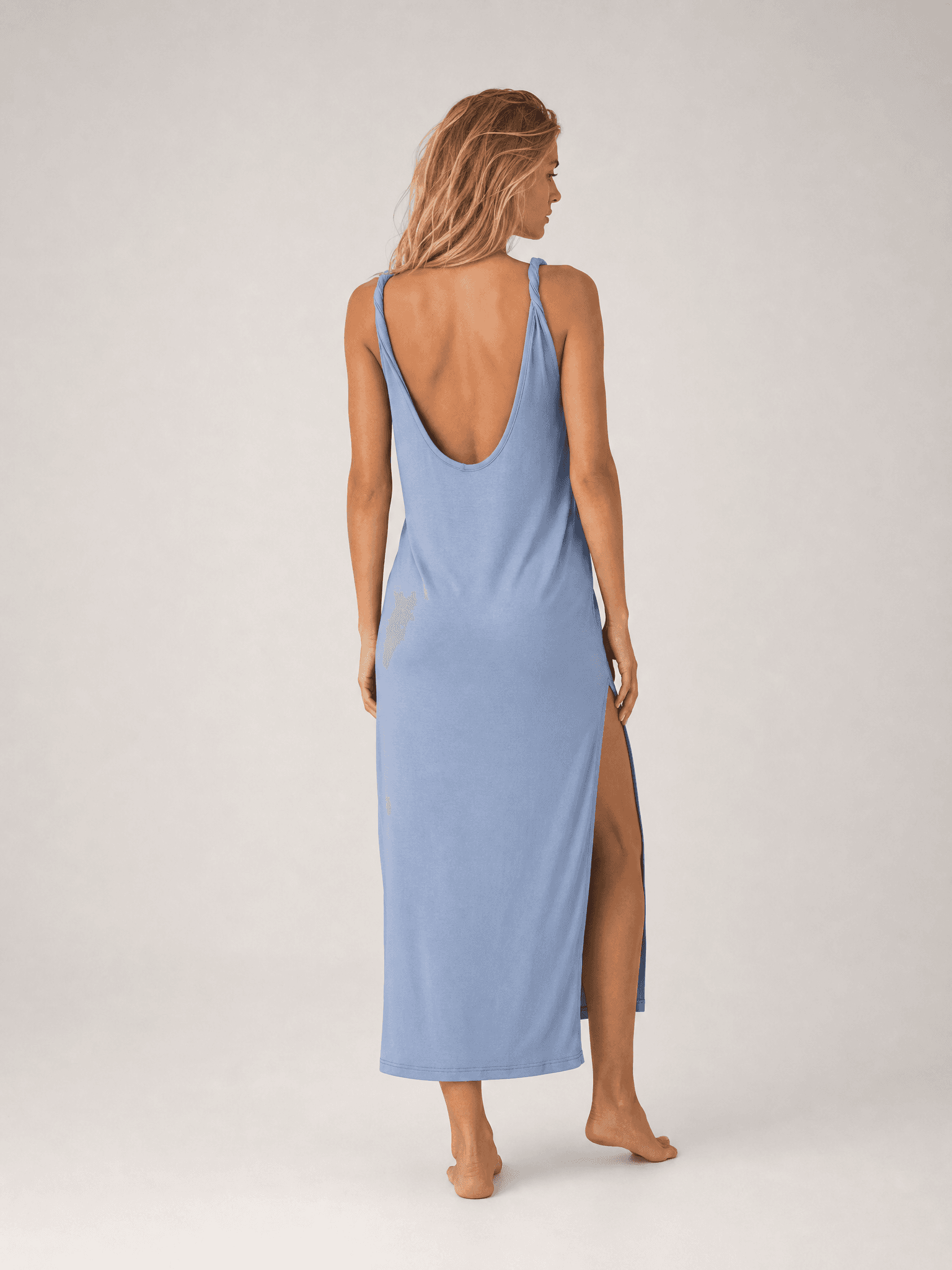 Blue SIMPLE Dress with Twisted Straps — photo 2