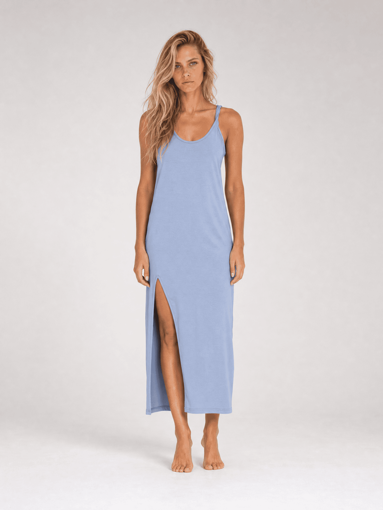 Blue SIMPLE Dress with Twisted Straps — photo 4