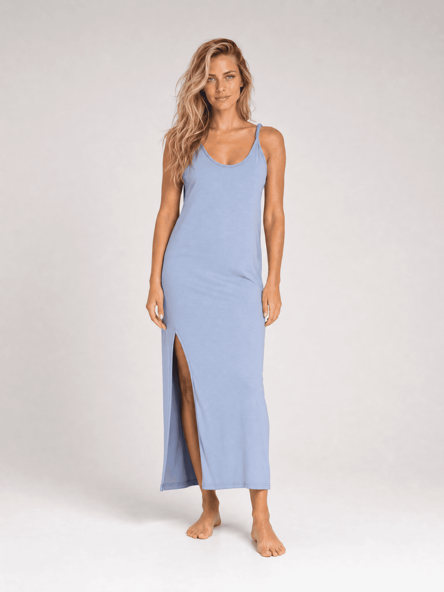 Blue SIMPLE Dress with Twisted Straps — photo 5