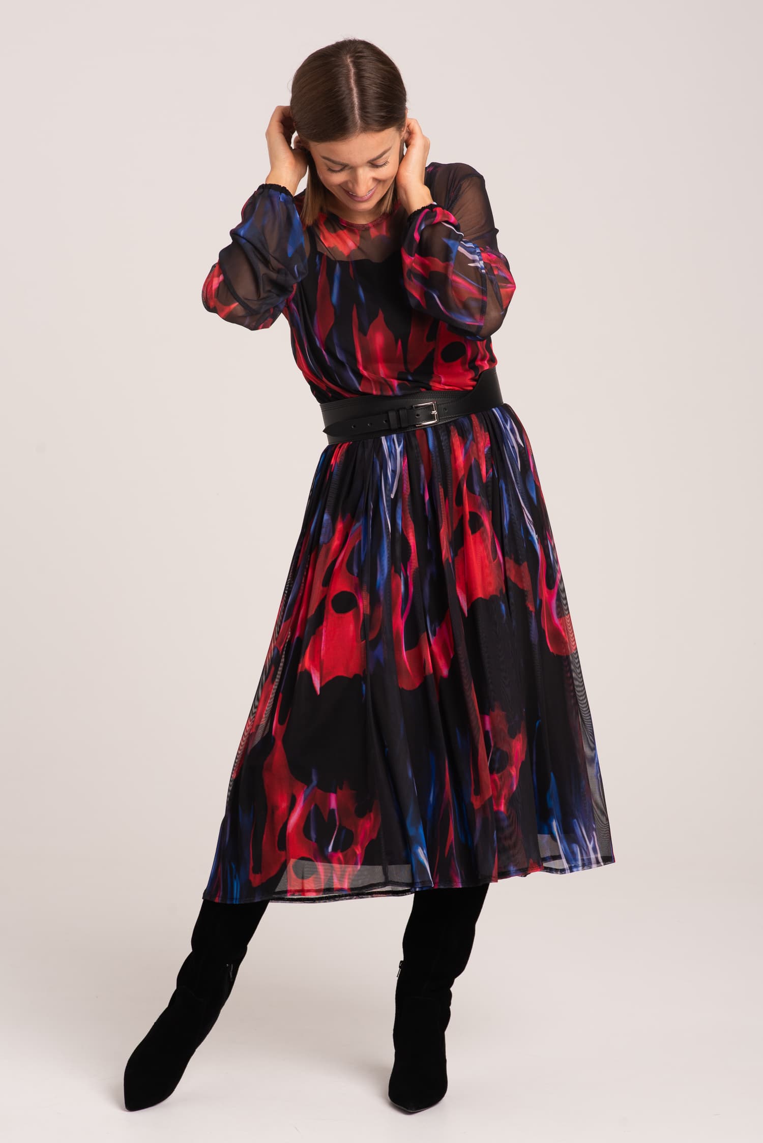 Długa sukienka z meshowej dzianiny Vero — zdjęcie 6