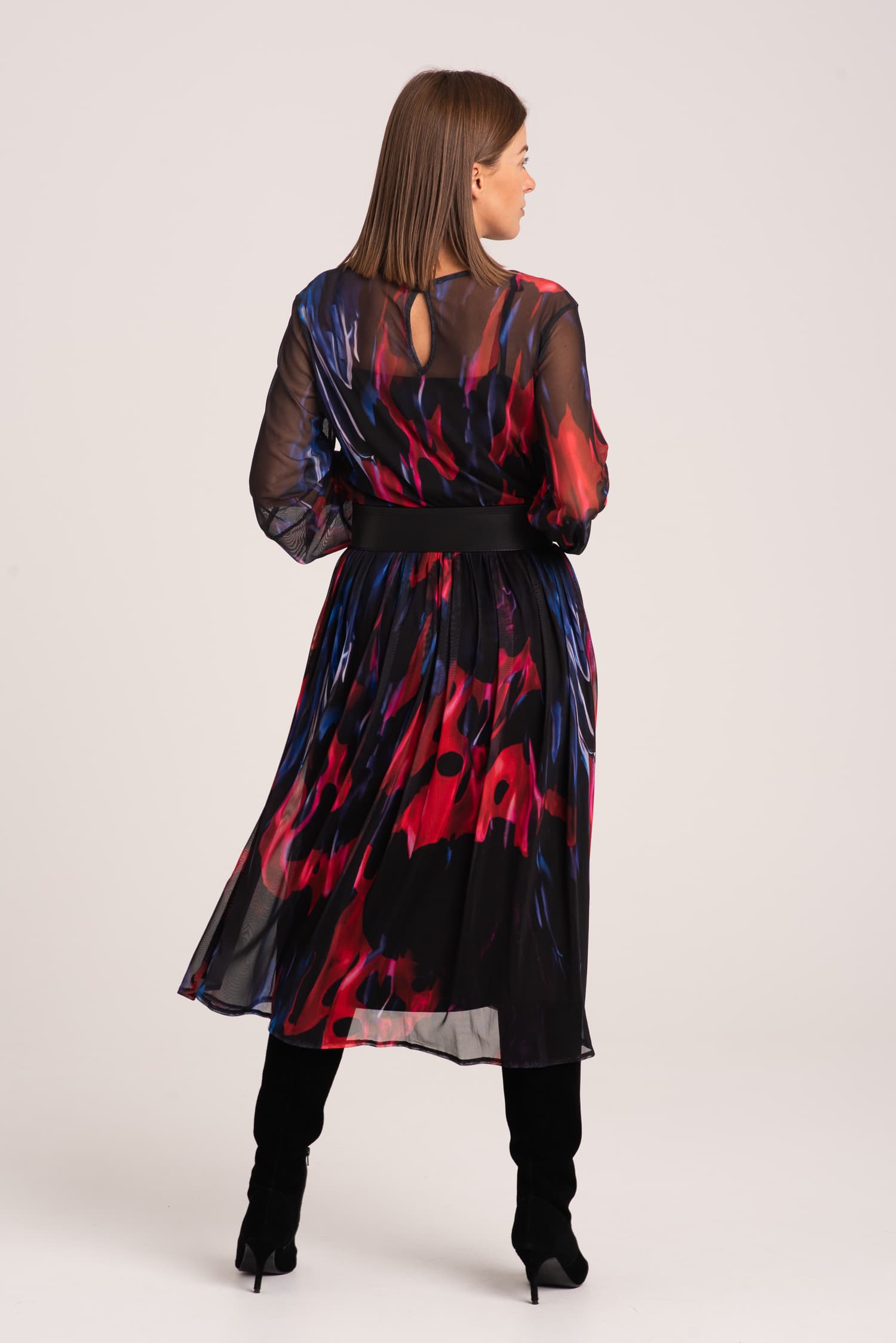 Długa sukienka z meshowej dzianiny Vero — zdjęcie 7