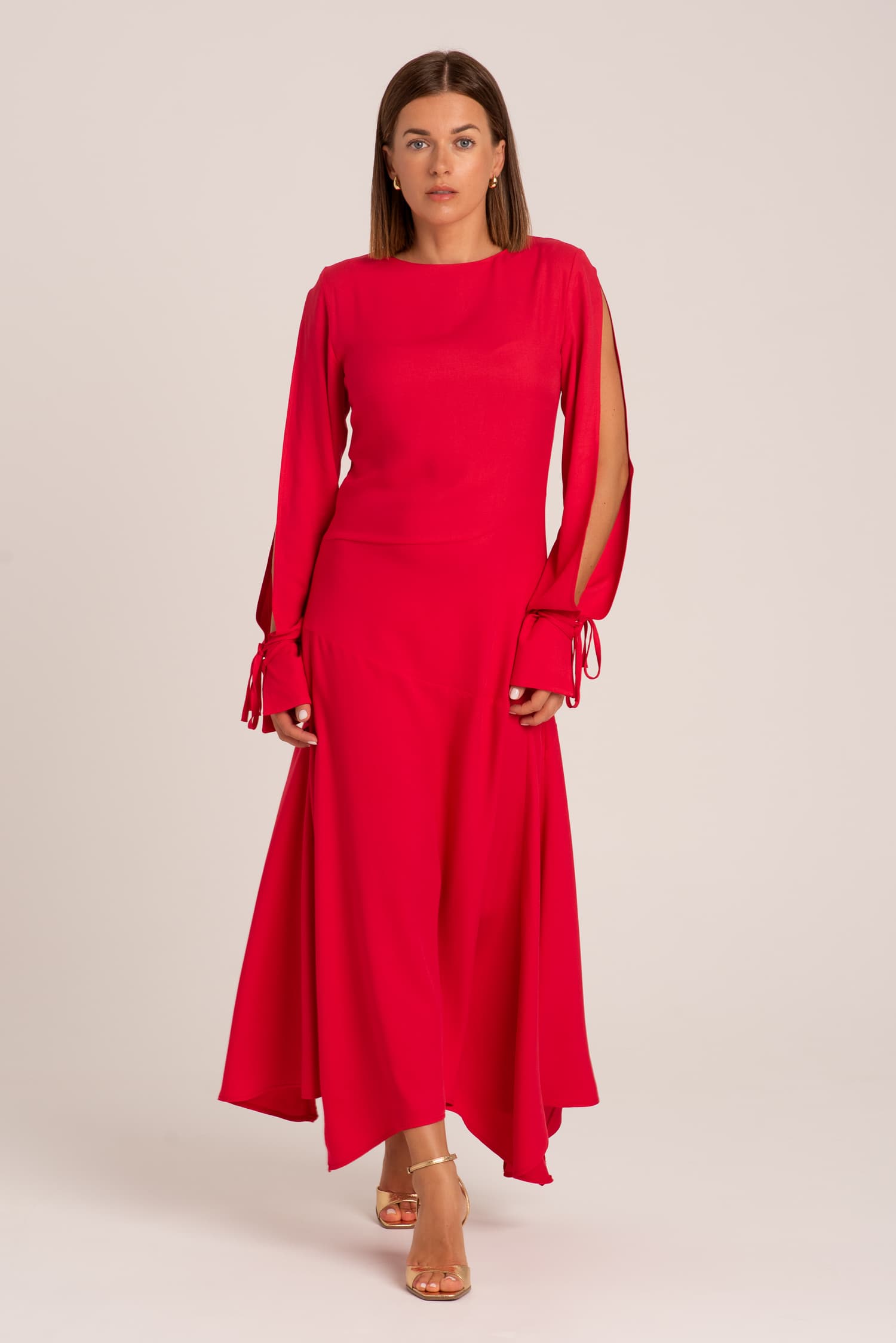 Czerwona asymetryczna sukienka Lea - zdjęcie 5