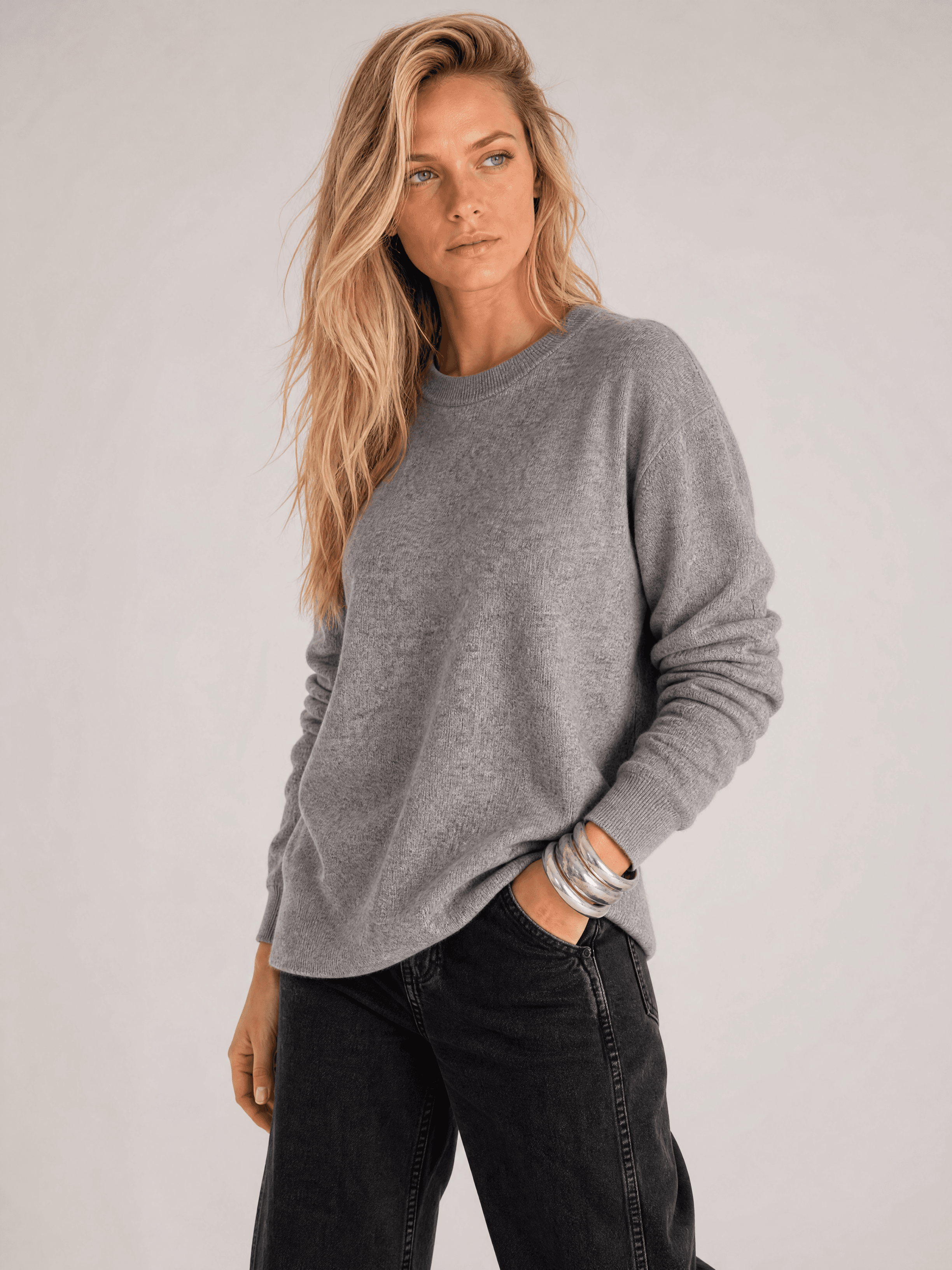 Grey Classic Women's Sweater Agatha — photo 3