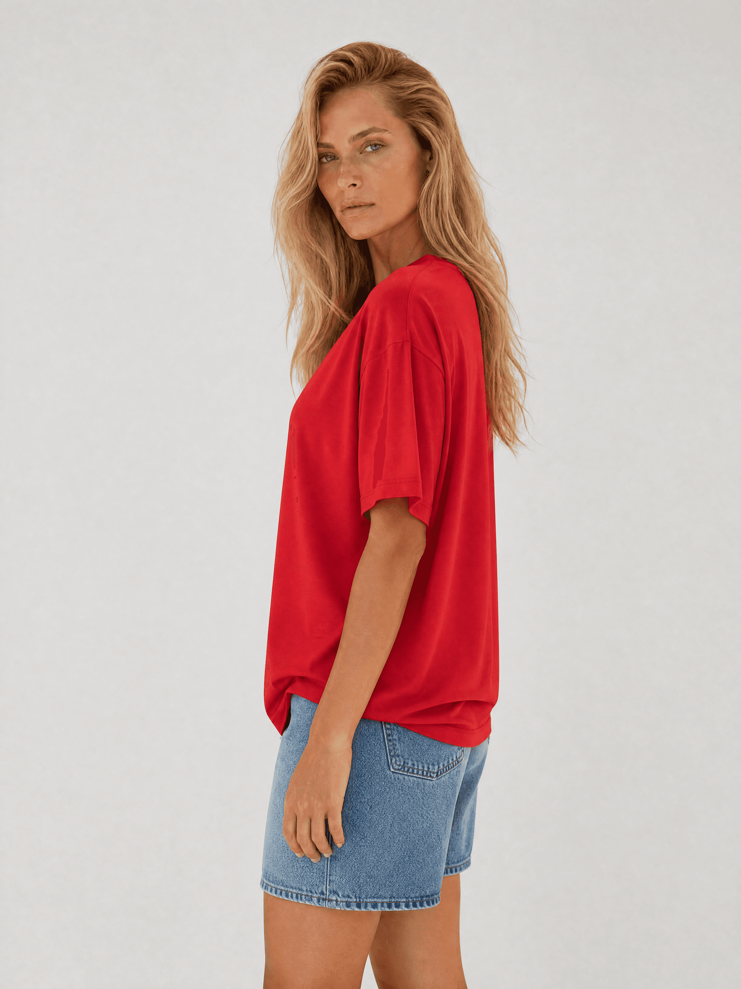 Czerwony bambusowy t-shirt Nina — zdjęcie 3