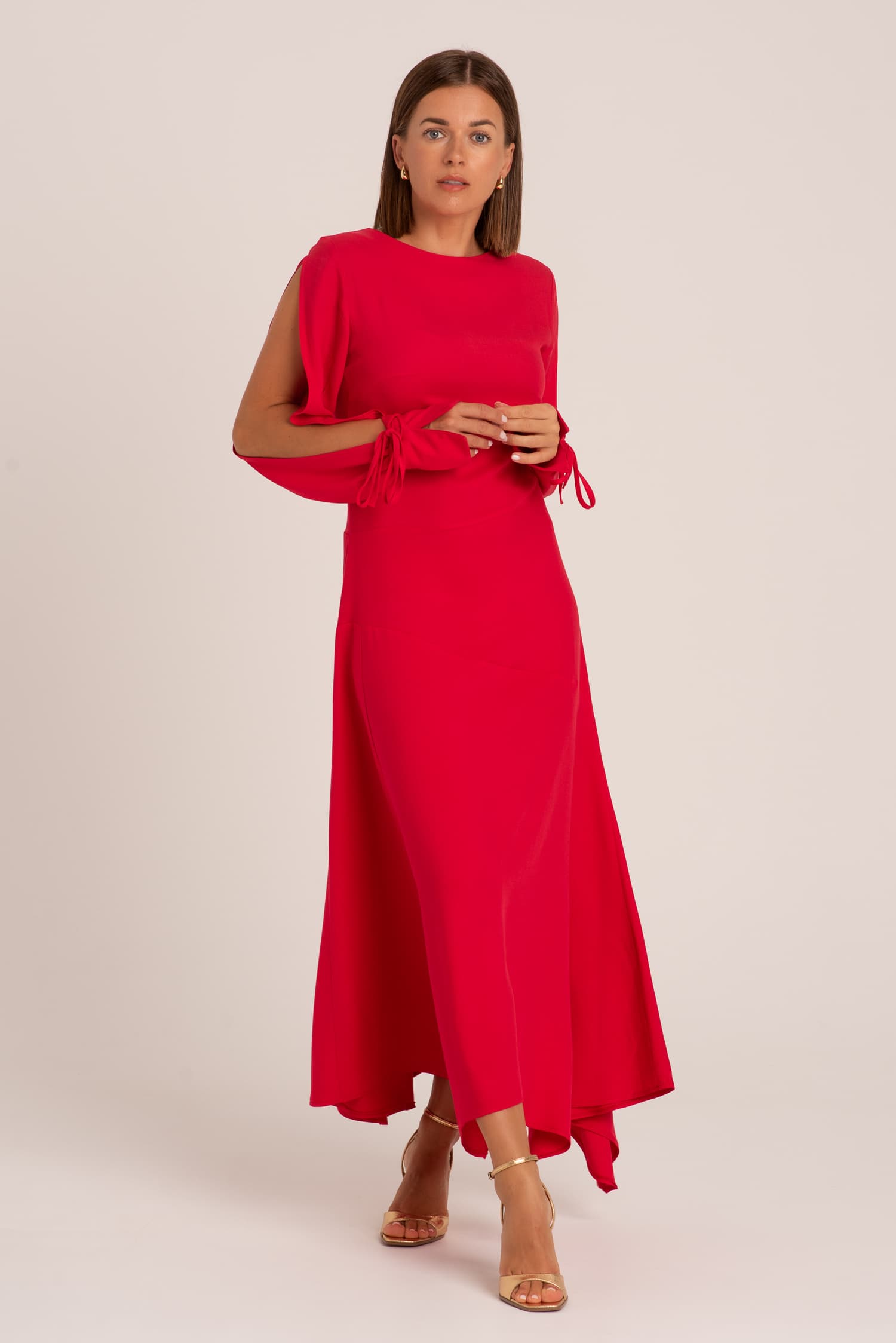 Czerwona asymetryczna sukienka Lea - zdjęcie 4