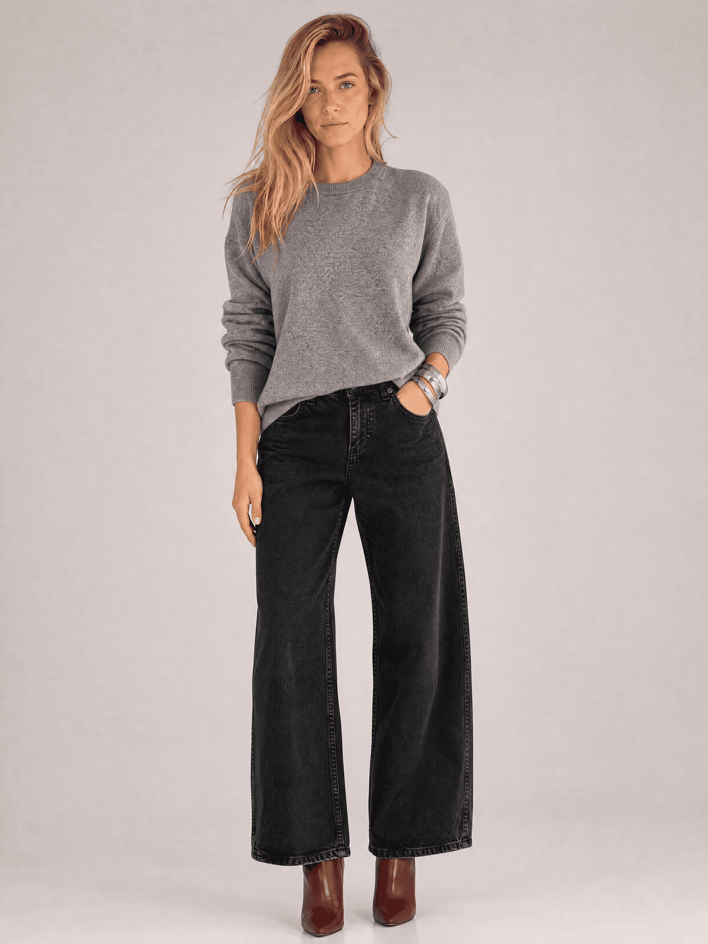 Grey Classic Women's Sweater Agatha — photo 2
