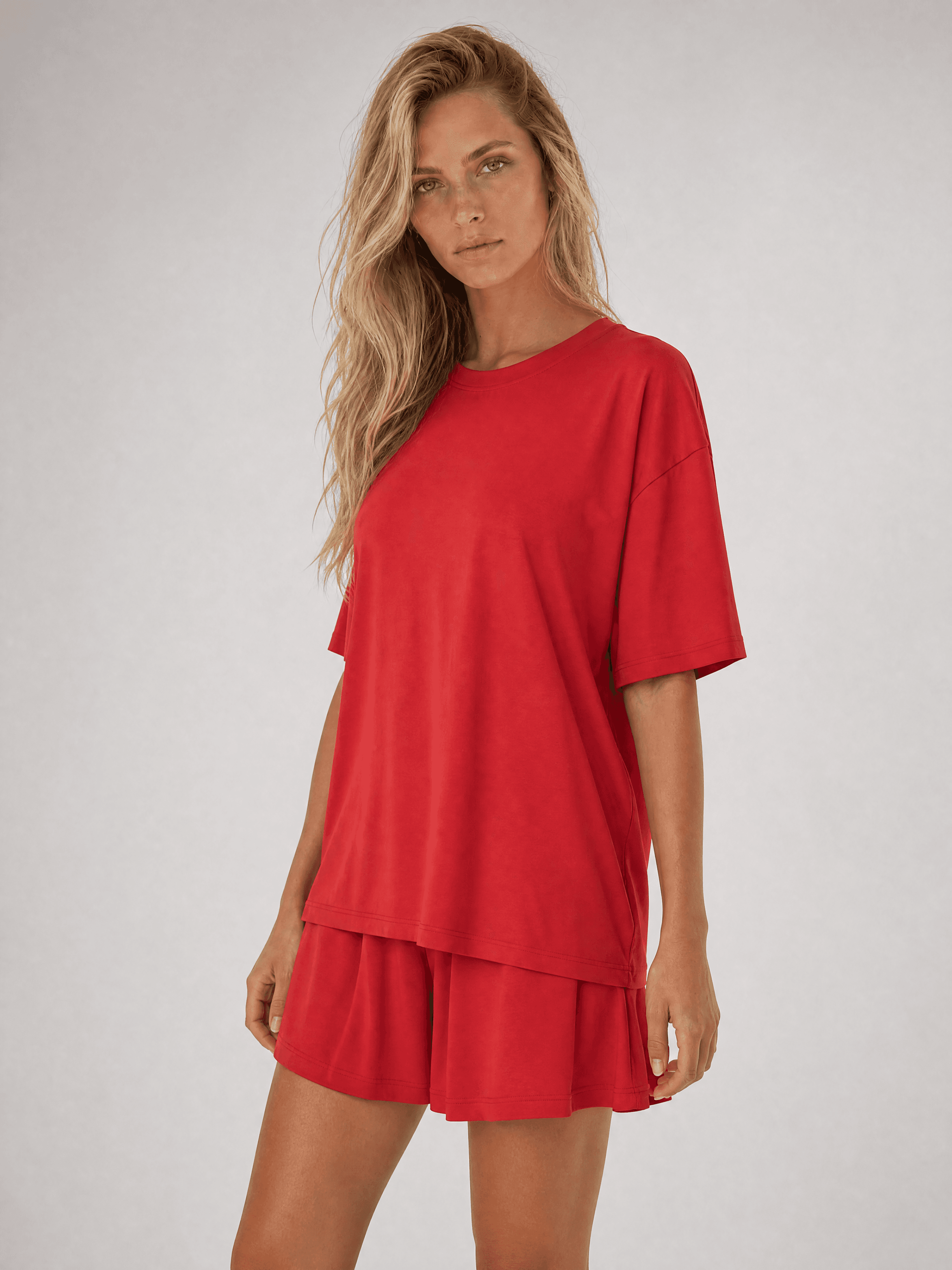 Czerwony bambusowy t-shirt Nina — zdjęcie 6