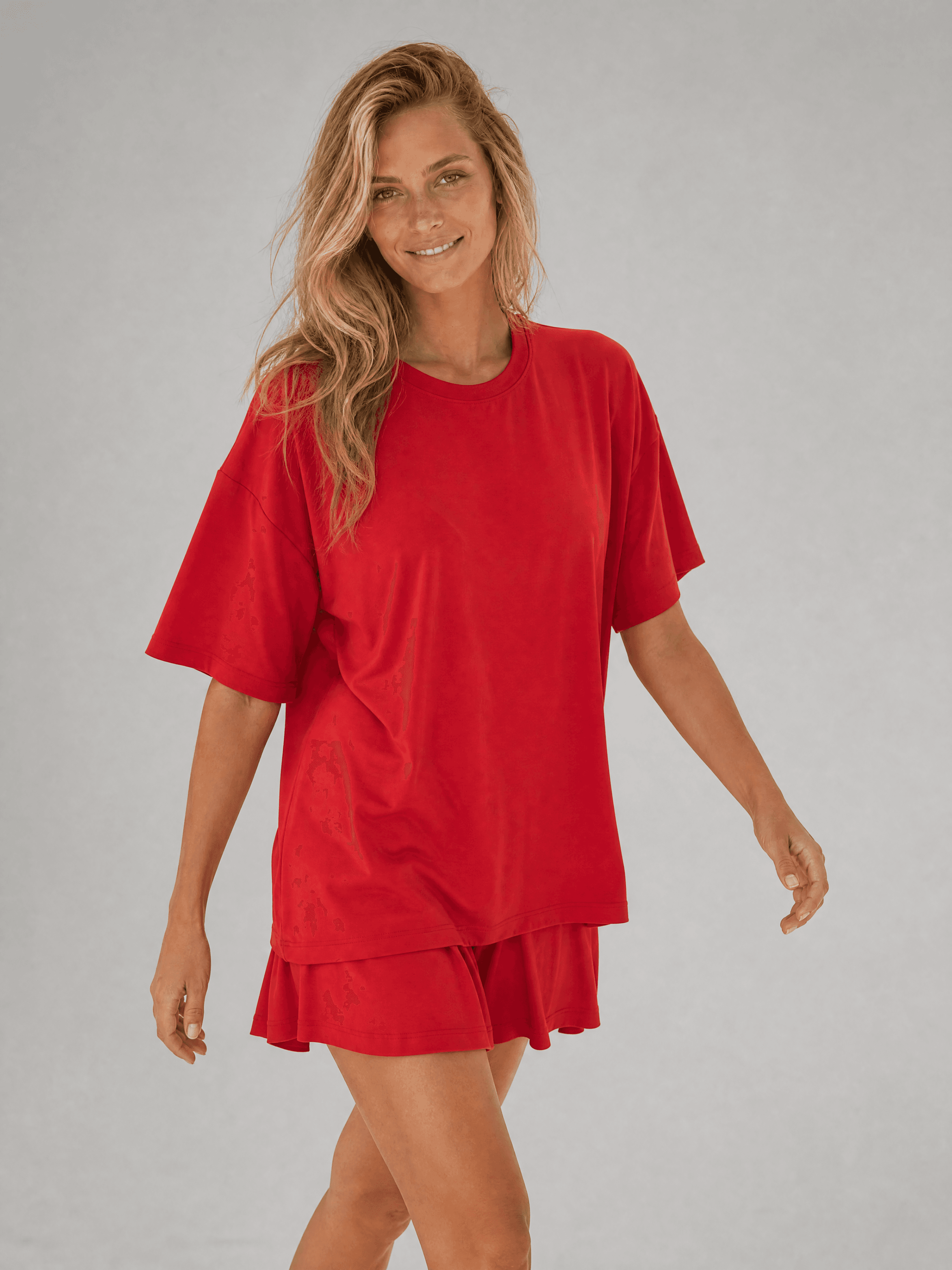 Czerwony bambusowy t-shirt Nina — zdjęcie 8