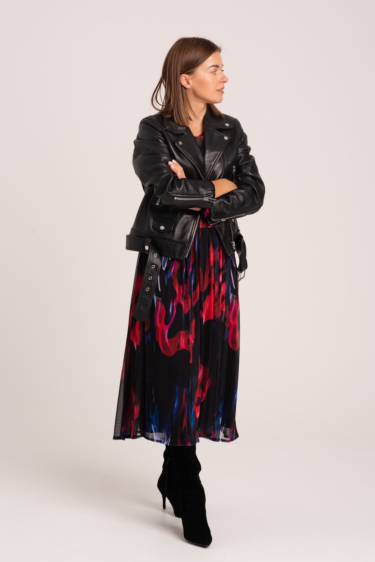 Długa sukienka z meshowej dzianiny Vero — zdjęcie 8