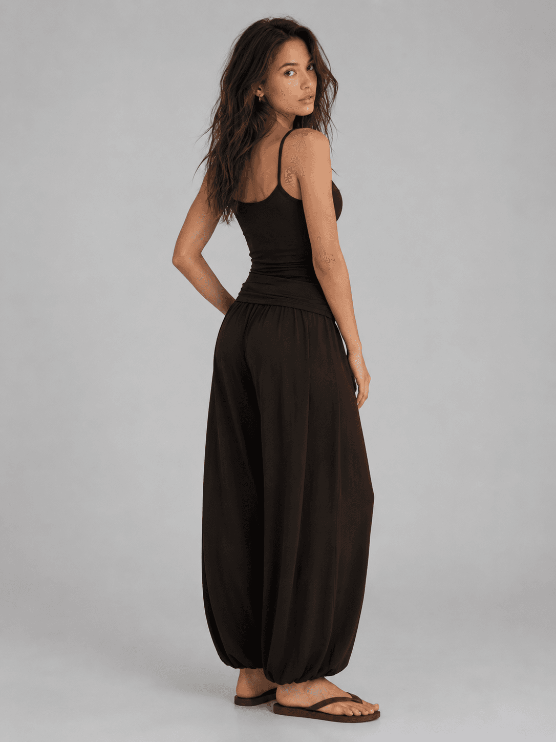 Pantalones baloon marrones Selena — foto 3