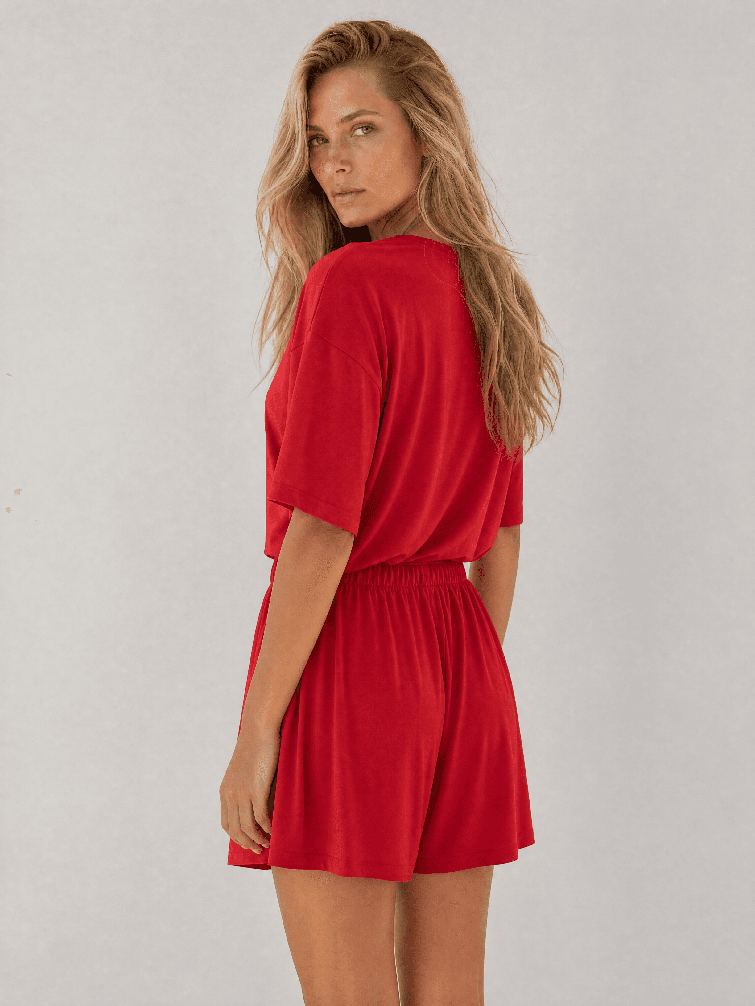 Czerwony bambusowy t-shirt Nina — zdjęcie 10