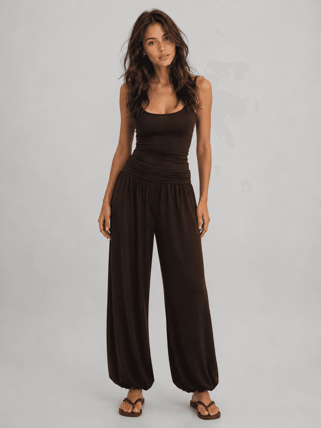 Pantalones baloon marrones Selena — foto 1