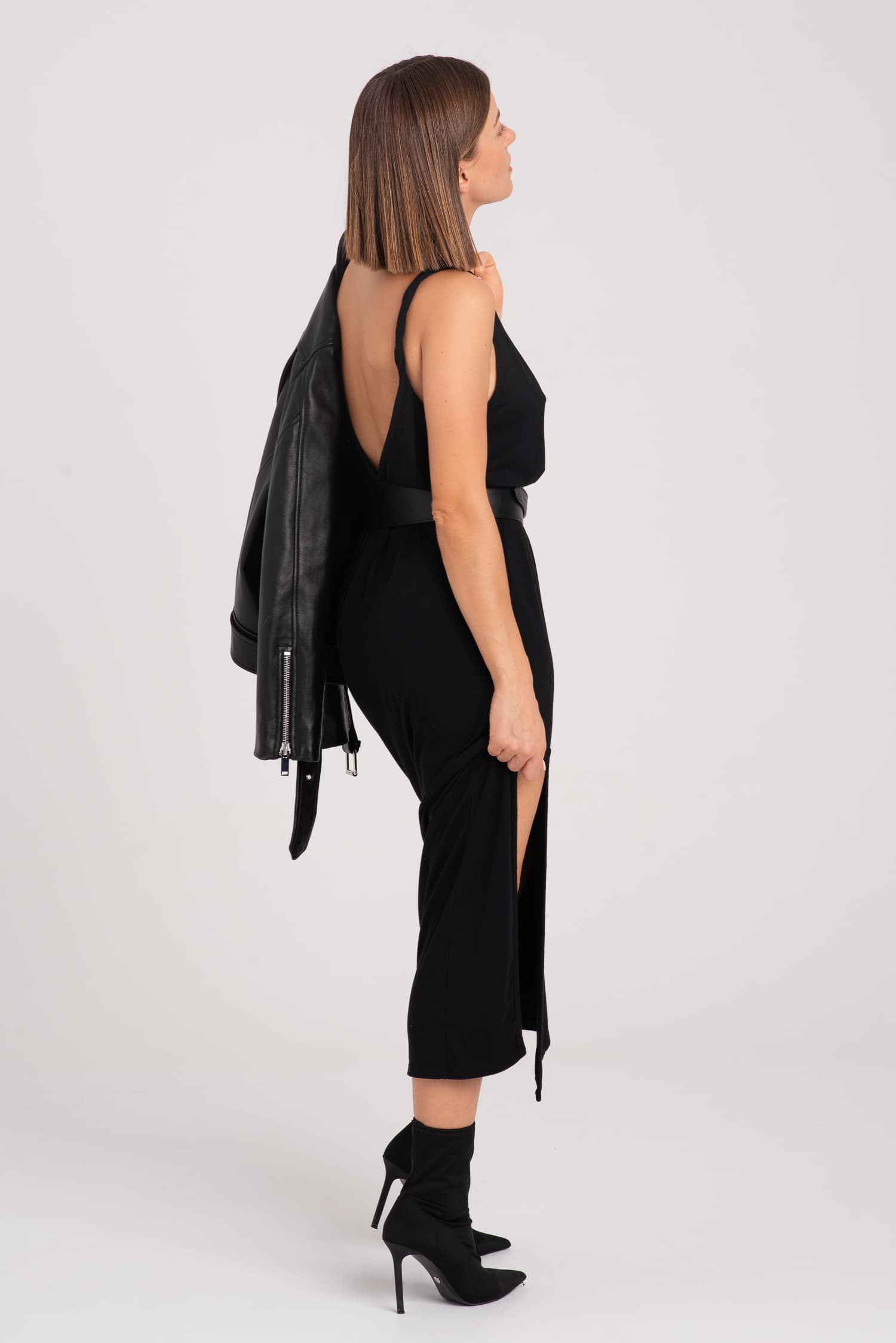 Czarny szeroki pasek skórzany ROZWIĄZŁY - zdjęcie 5