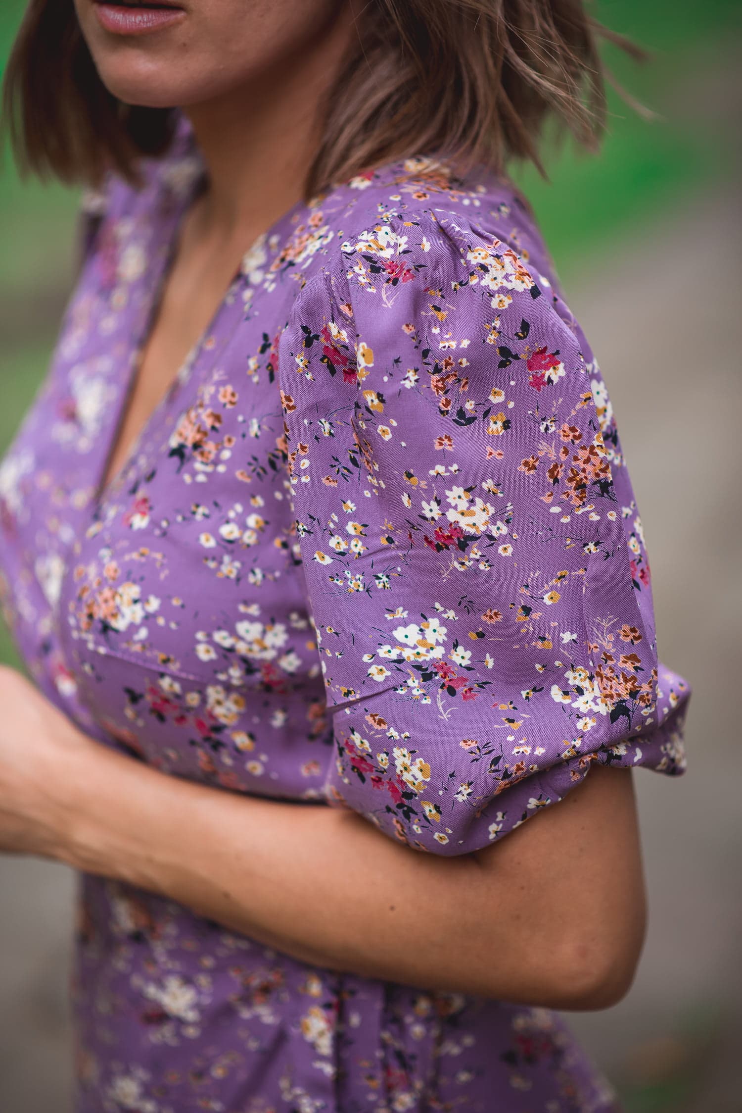 Sukienka kopertowa Kamili - fioletowa - zdjęcie 5