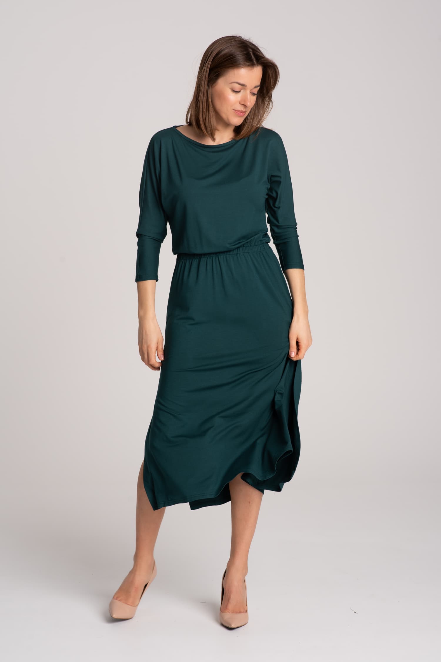 Zielona sukienka z modalu Hot As Hell - zdjęcie 3