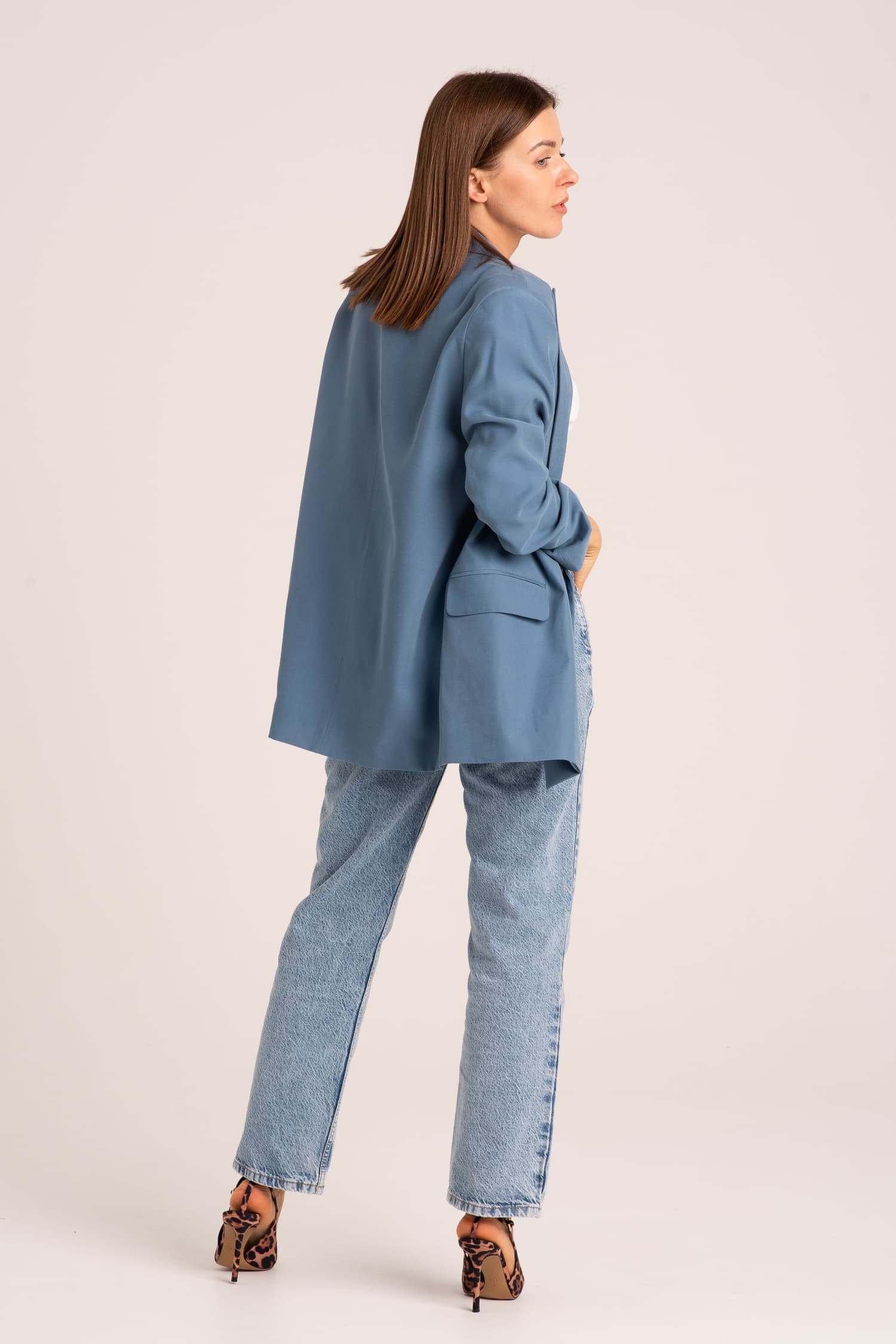 Niebieska marynarka damska Victoria - zdjęcie 3