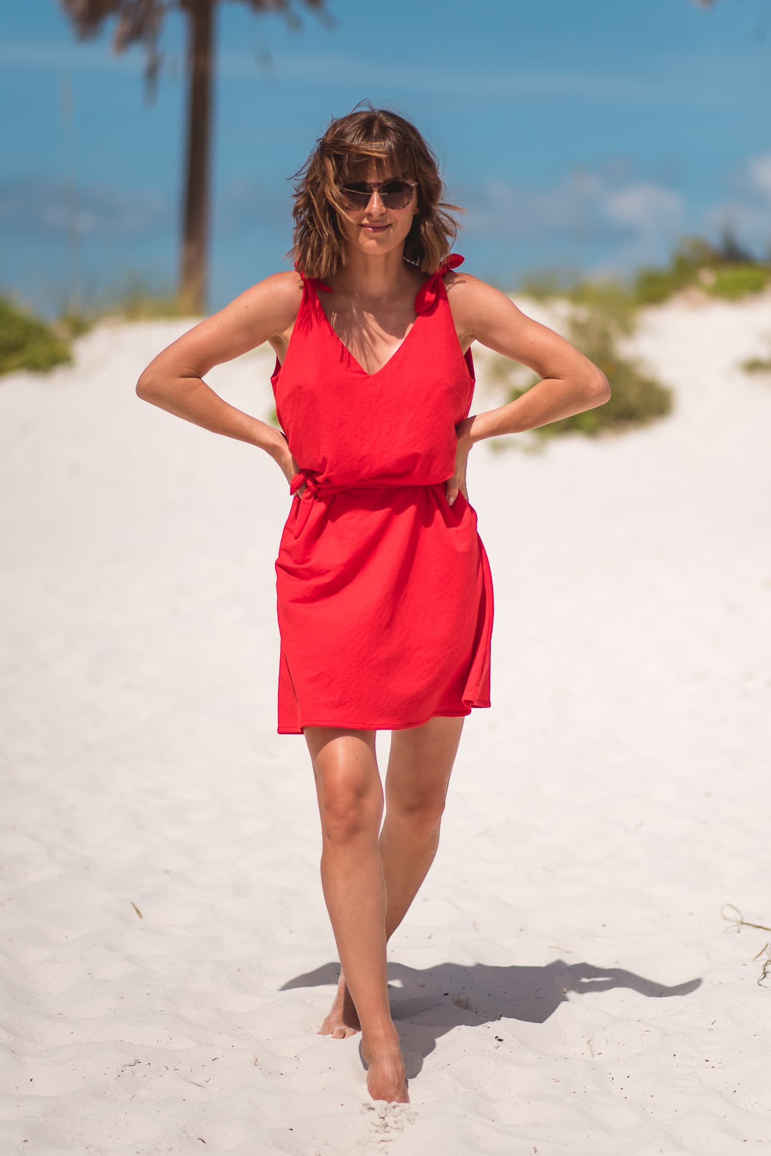 Letnia sukienka SAMAR – czerwona - zdjęcie 1